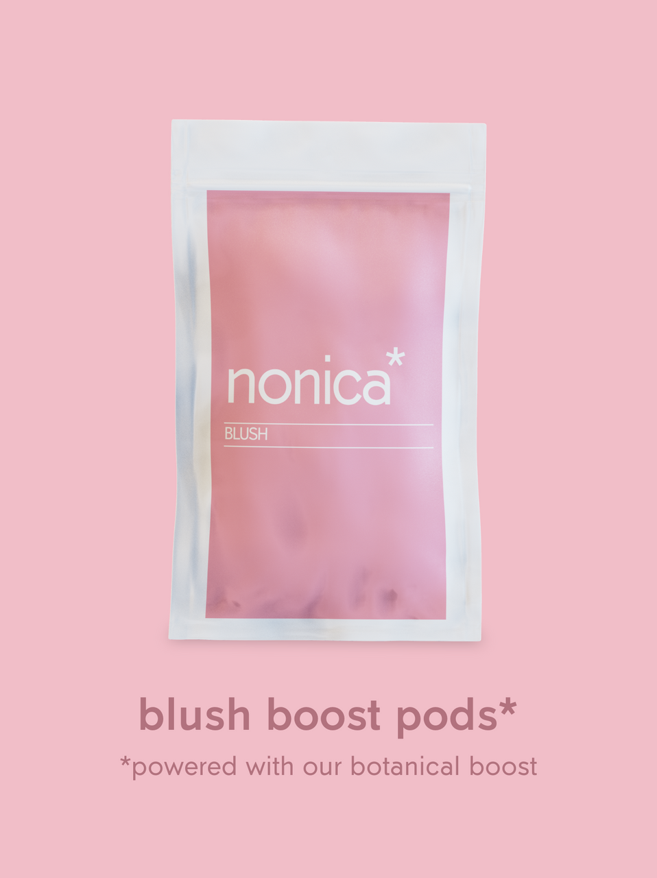 Nonica boost pods twin pack packaging, Blush flavour, pink colour